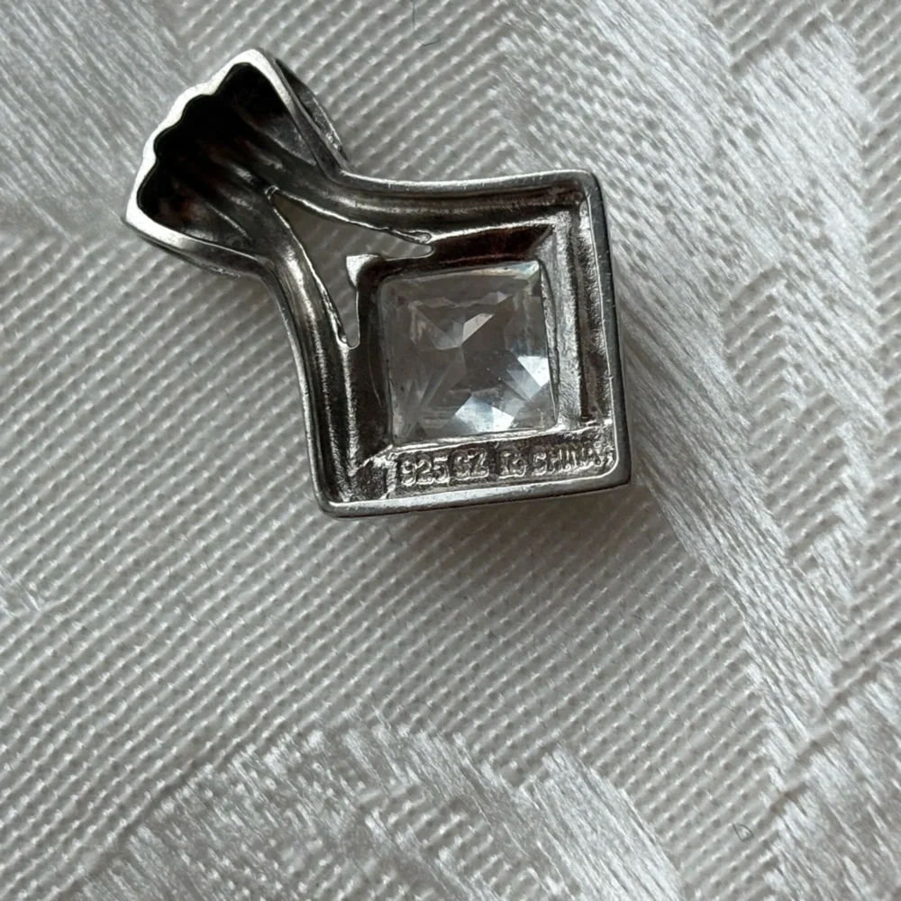 Sterling Silver CZ Statement Pendant - Picture 3 of 4
